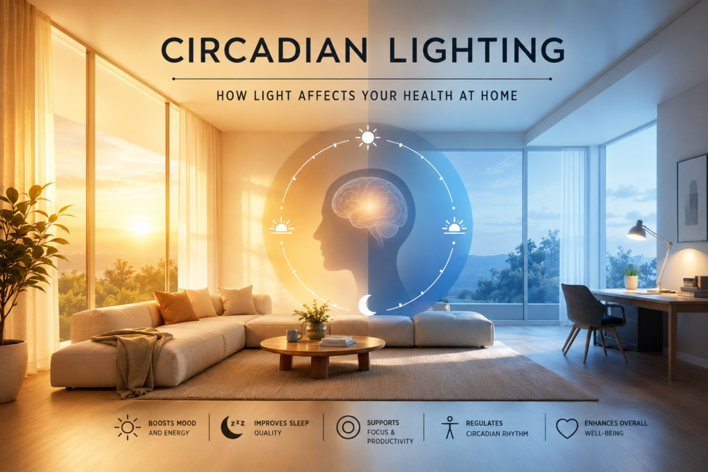 Circadian Lighting in a Modern Living Room