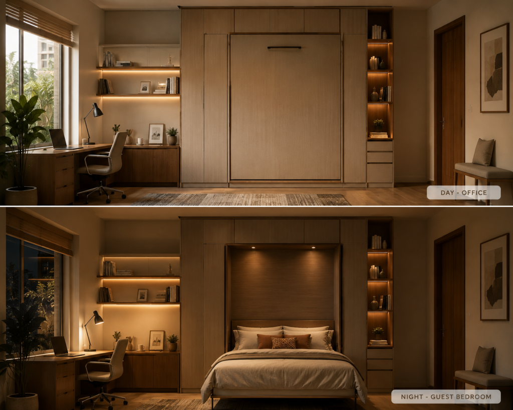 Room converting from office to guest bedroom